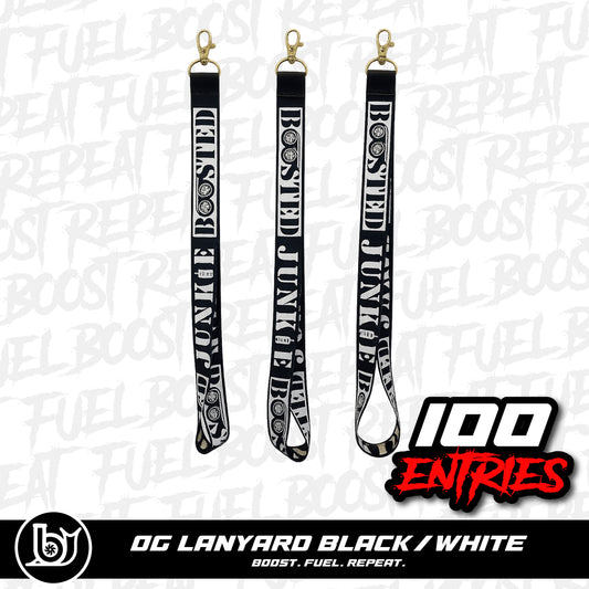 Boosted Junkie Lanyard Black/White
